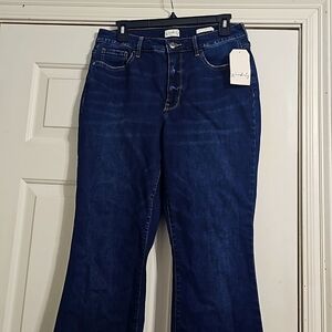 Wonderly women's blue jean high rise flares